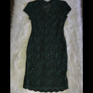 Hunter green/lace dress